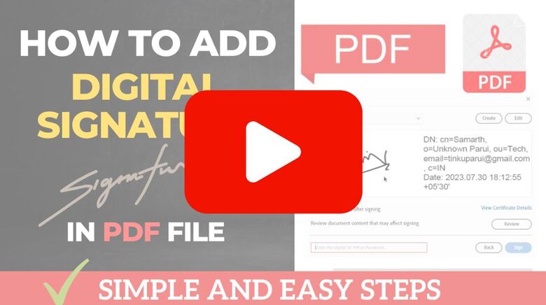How to Sign a PDF Document - YouTube Video
