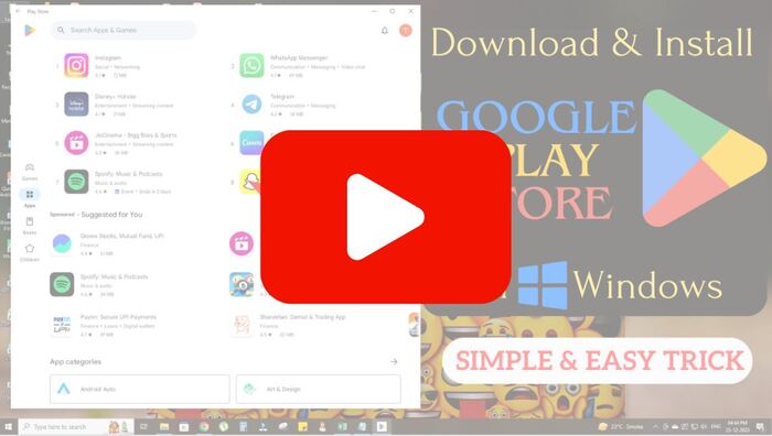 How to Download and Install Google PlayStore Apps on PC YouTube Video